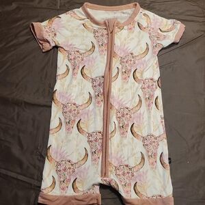 Floral Bull Skull Kids One Piece
